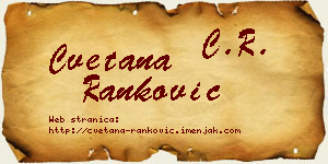 Cvetana Ranković vizit kartica